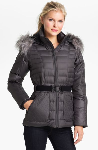 The North Face Parkina Belted Down Parka in Gray (graphite grey) | Lyst
