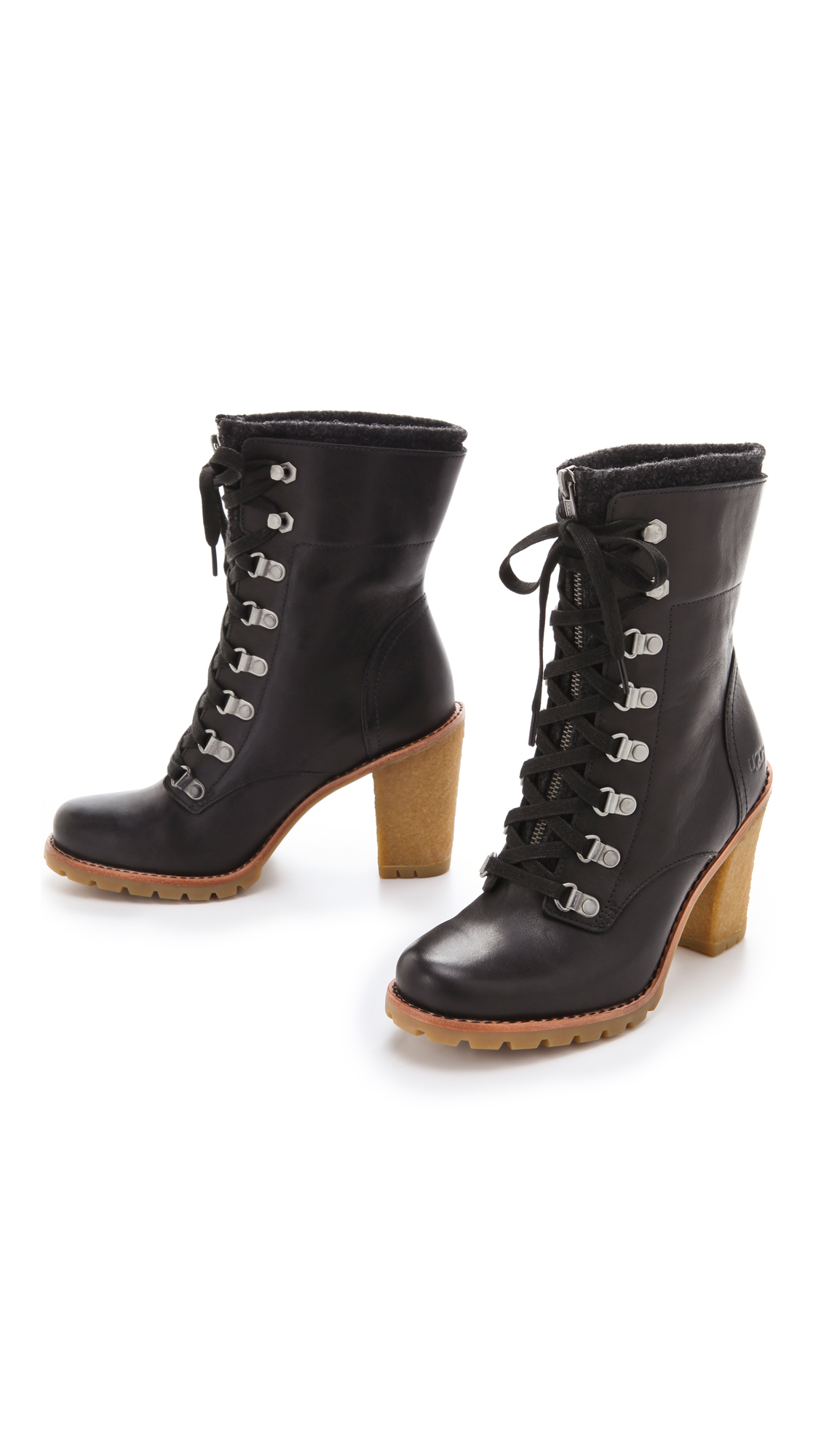 ugg boots with laces black