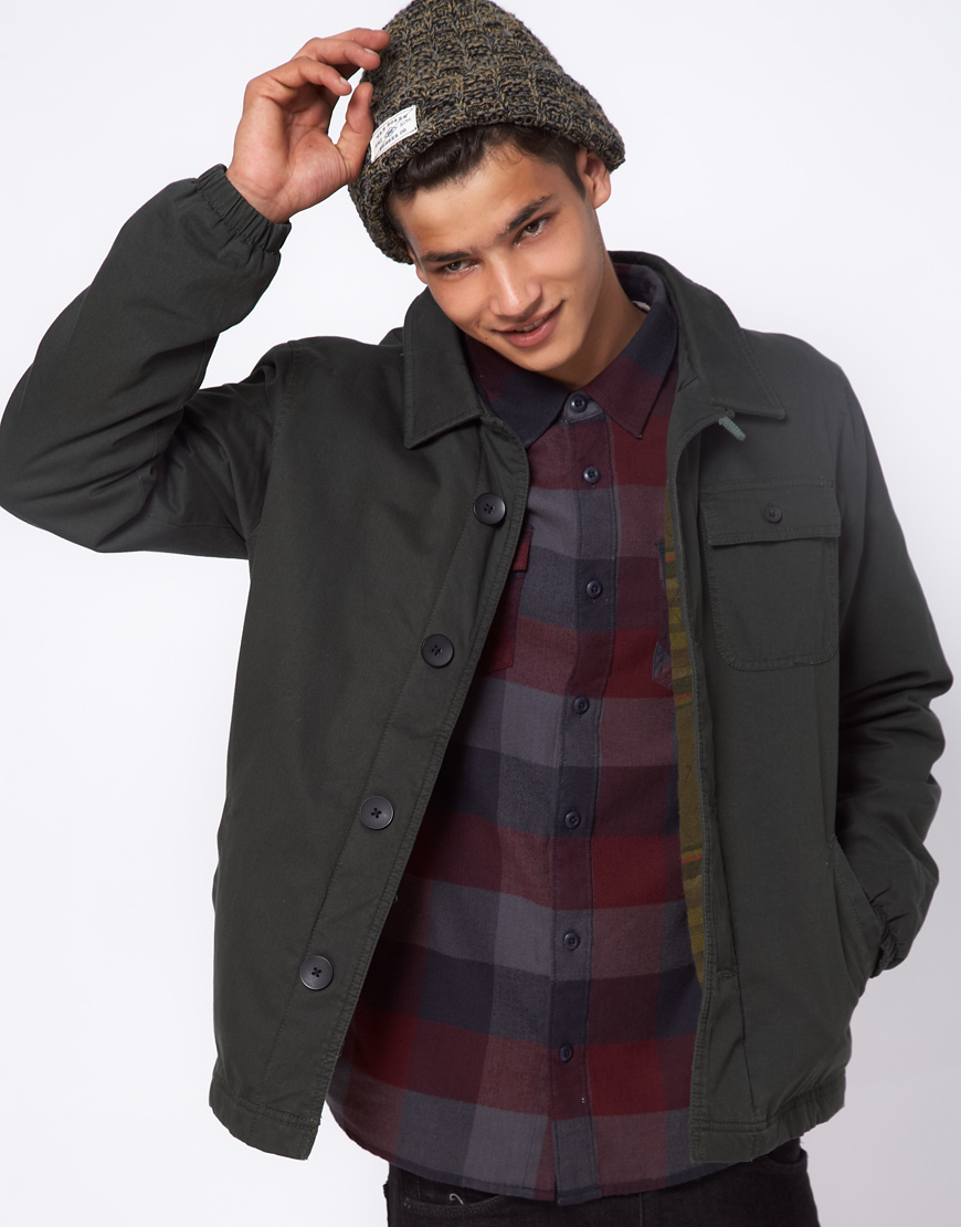 Vans Jacket Turner Workwear Stripe Inner in Green for Men Lyst