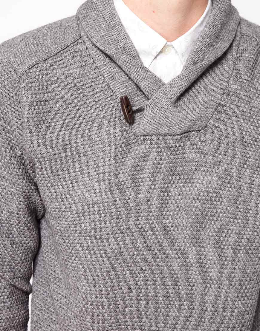 Fred Perry Ben Sherman Shawl Collar Jumper in Grey (Gray) for Men - Lyst