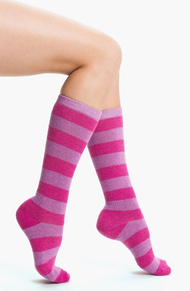 Make + Model Candy Stripe Crew Socks in Pink (pink raspberry) | Lyst