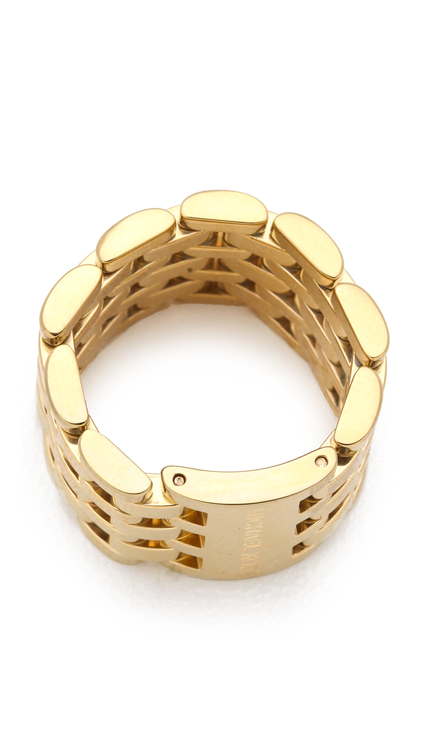 Michael Kors Watch Link Ring in Gold (Metallic) - Lyst