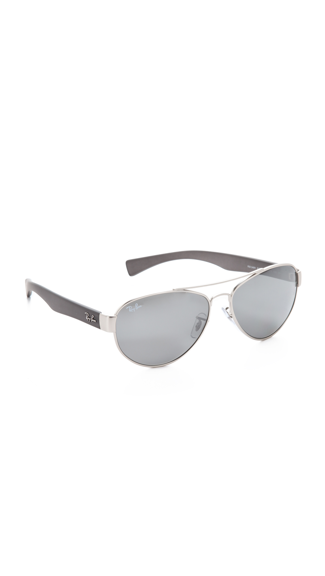 Ray Ban Mirrored Aviator Sunglasses In Metallic Lyst 
