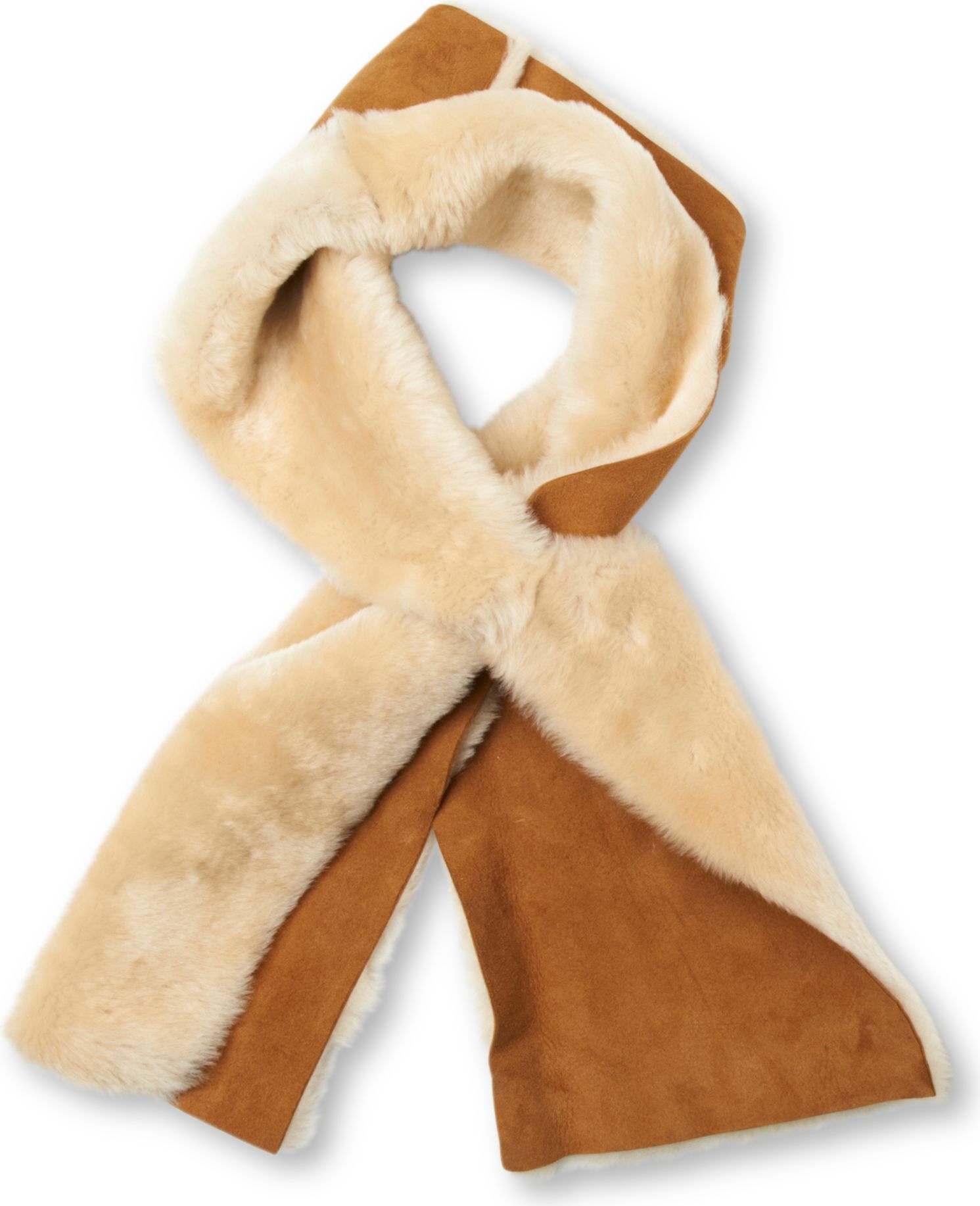 UGG Classic Panel Shearling Sheepskin Scarf in Brown Lyst