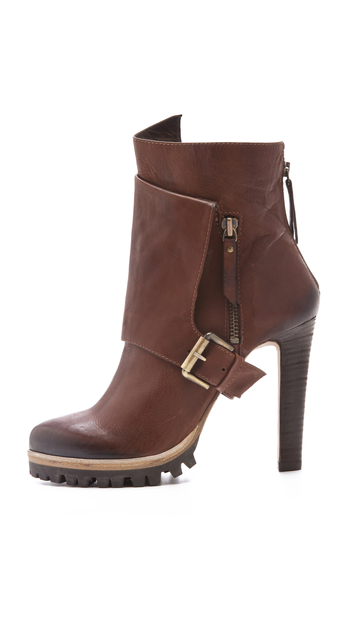 lug sole booties tan