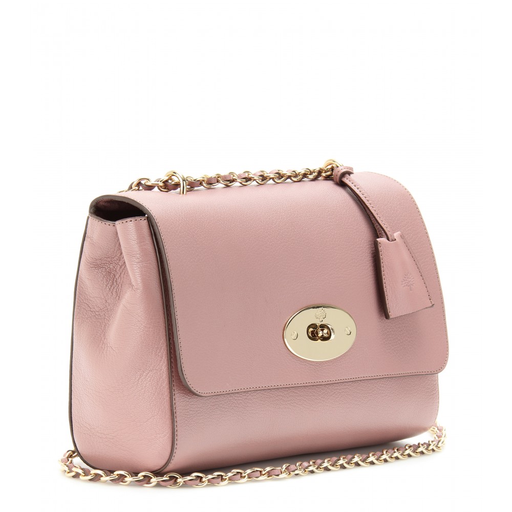 Download Mulberry Medium Lily Glossy Leather Shoulder Bag in Dark Blush (Pink) - Lyst
