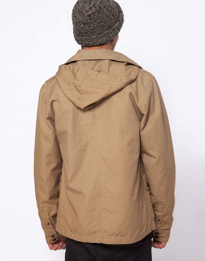Vans California Jacket Carlsbad Detatchable Hooded Military in Brown