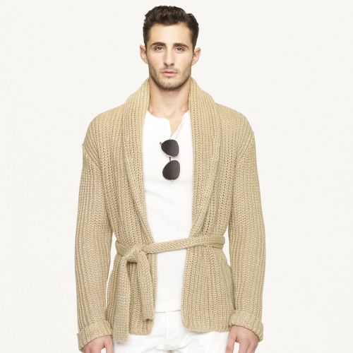 mens belted cardigan