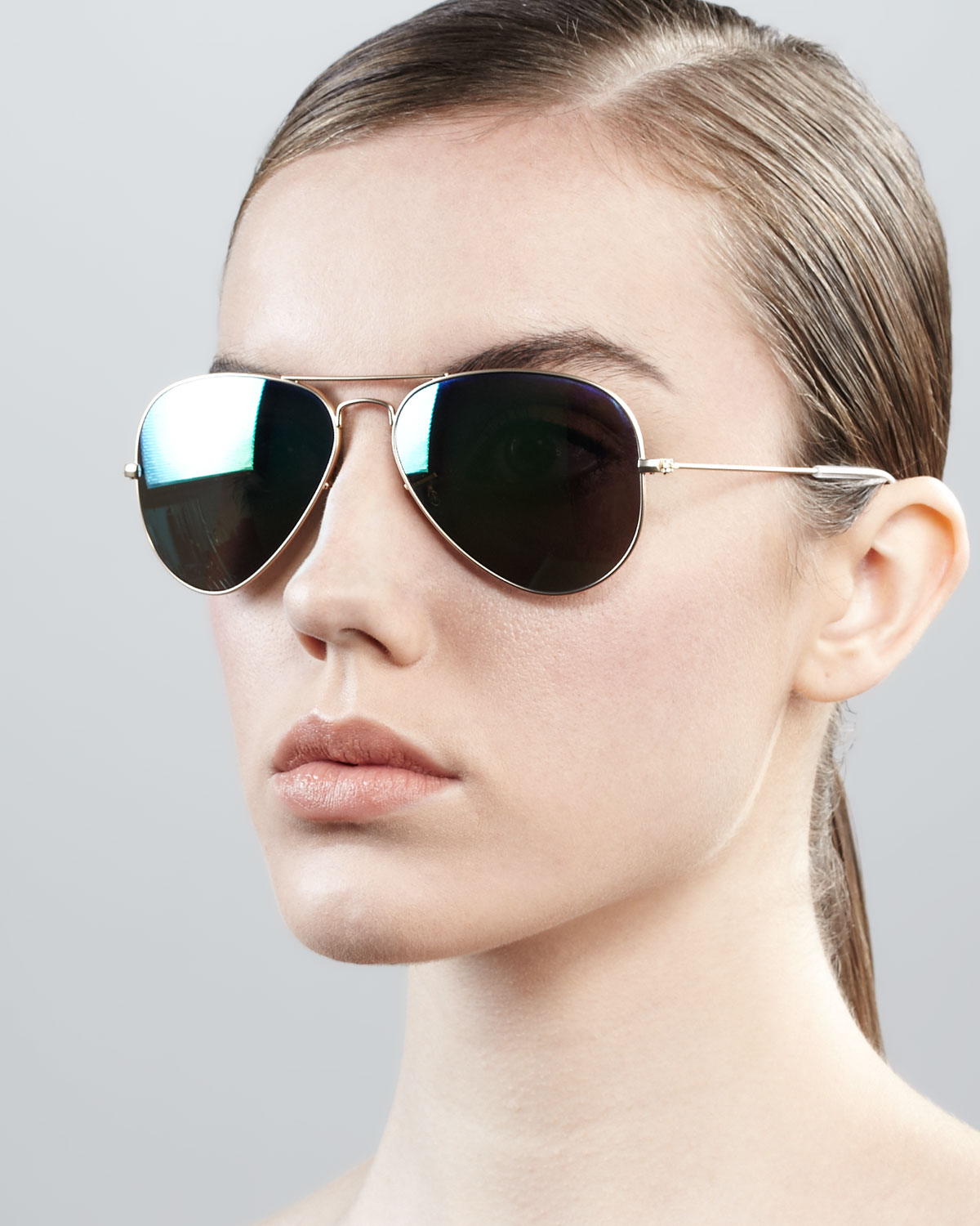 Lyst RayBan Aviator Sunglasses With Flash Lenses in Black