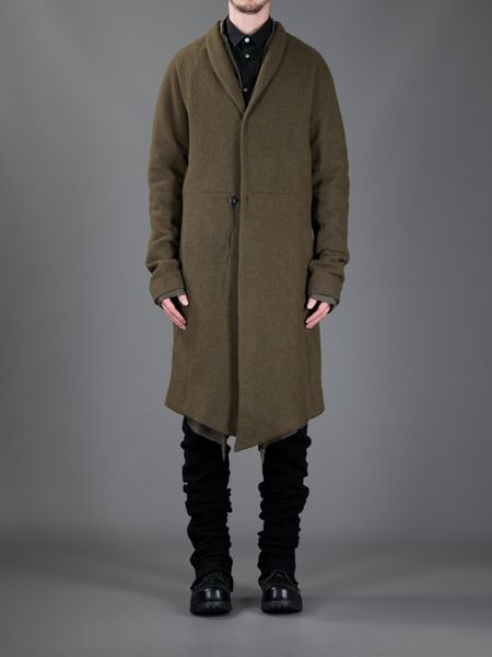 Individual Sentiments Long Wool Coat in Green for Men | Lyst