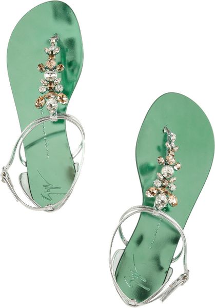 Giuseppe Zanotti Swarovski Crystal Embellished Leather Sandals in ...