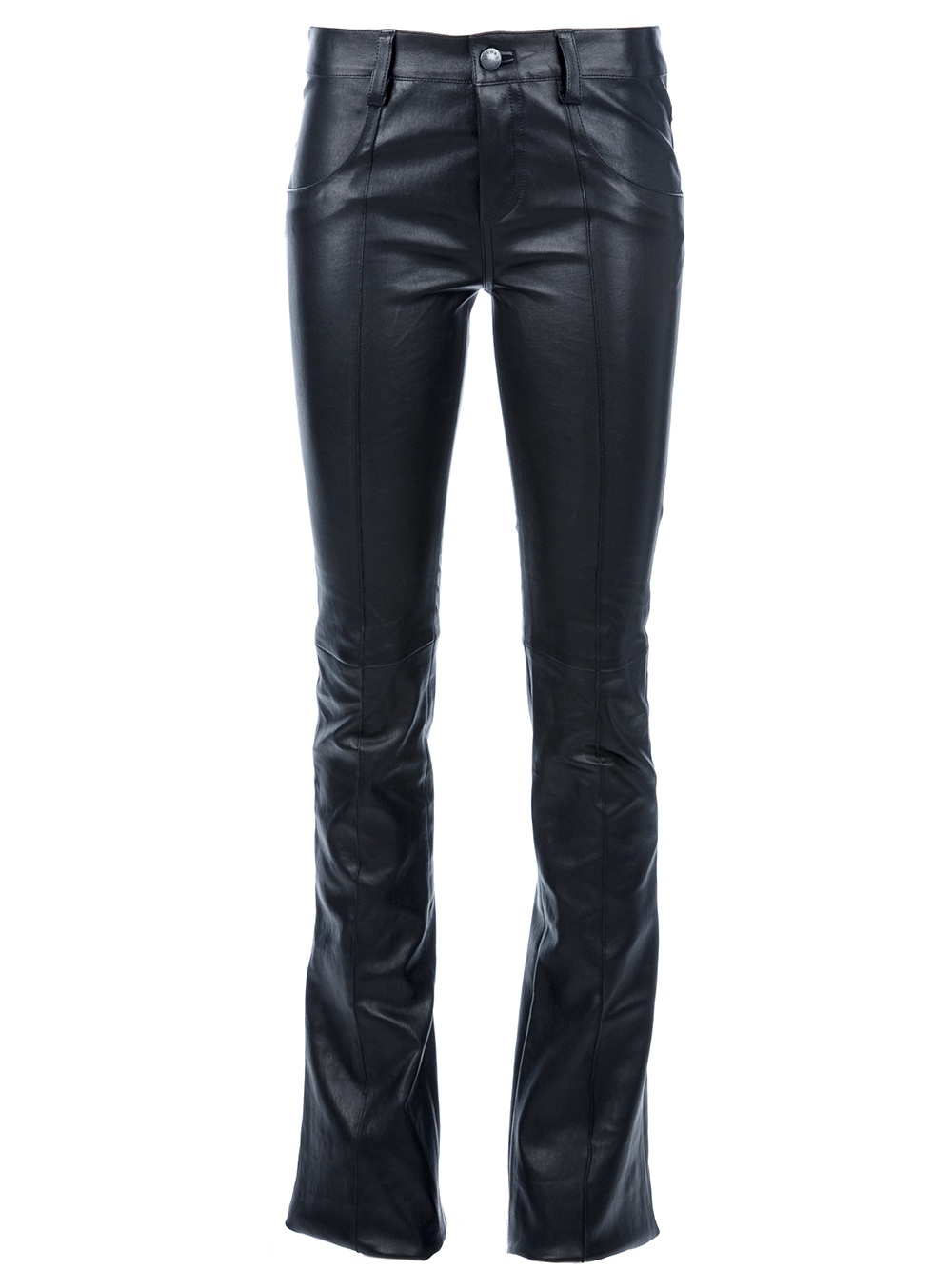 Jitrois Flared Leather Pants in Black | Lyst