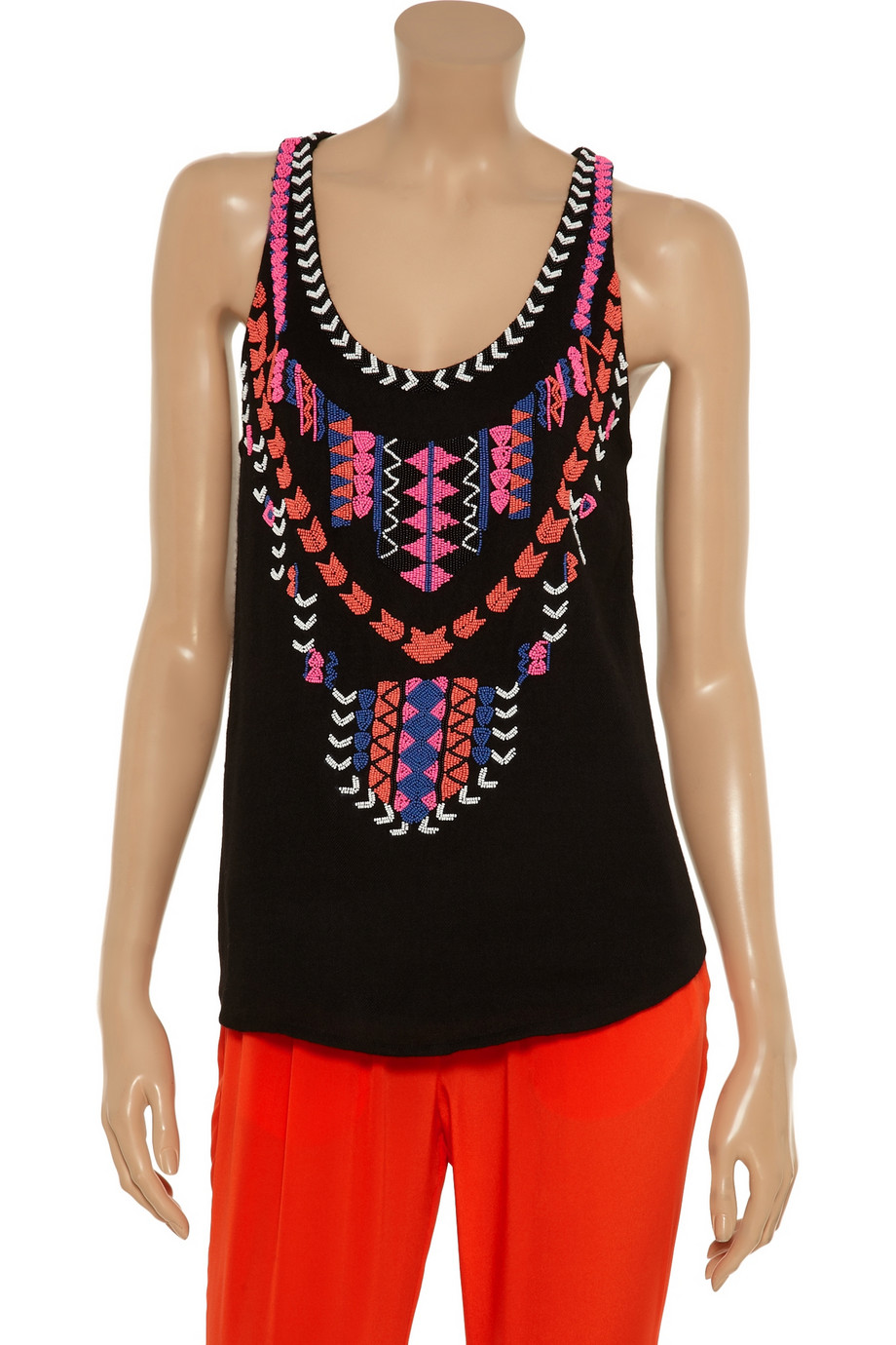Mara Hoffman Beaded Wool Tank in Black - Lyst
