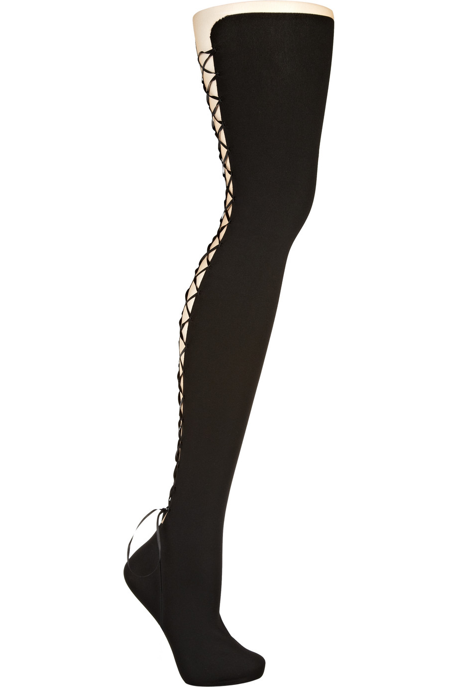 Wolford Brilliant Laceup Tights in Nude (Black) Lyst