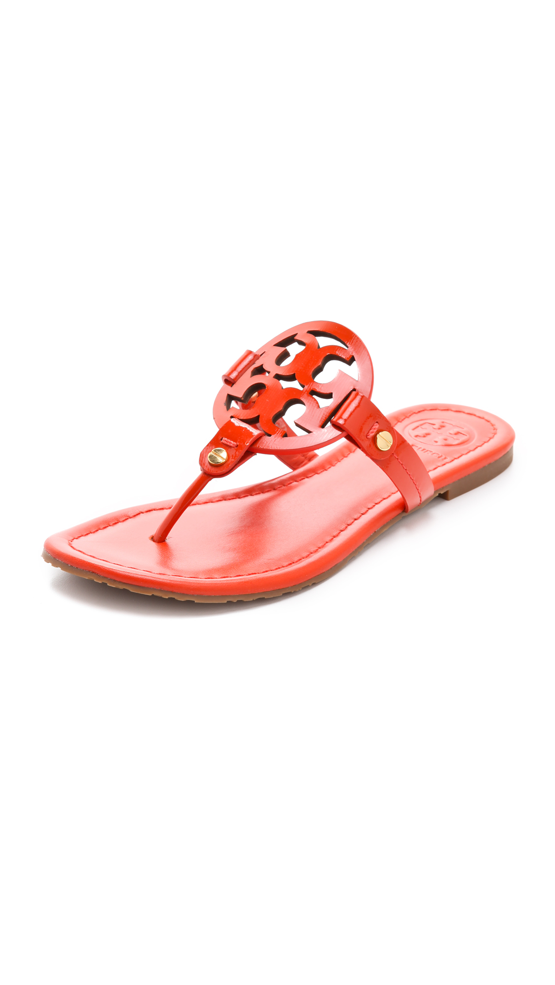 Orange tory burch miller sandals sale