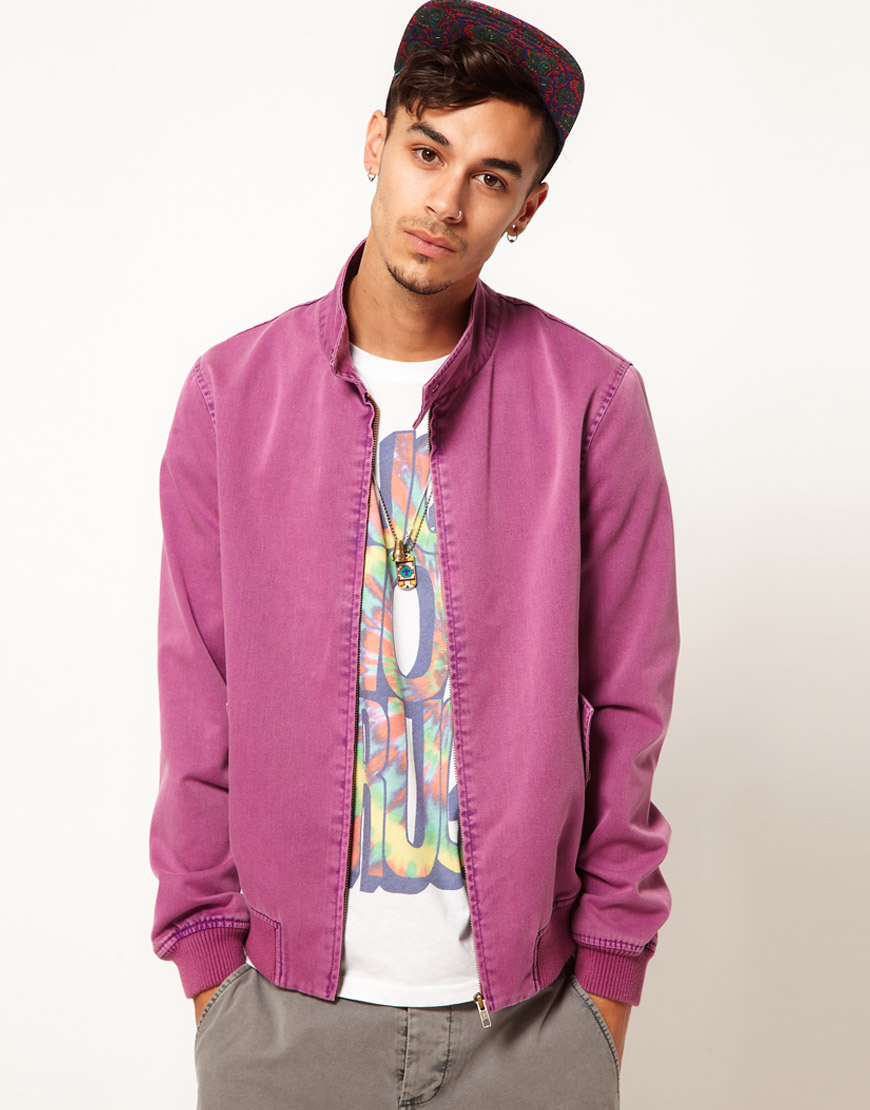 purple harrington jacket