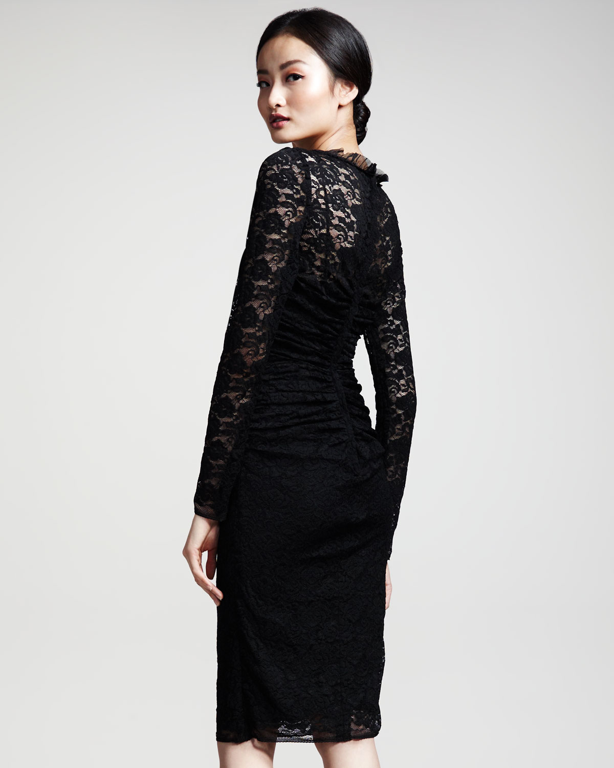dolce gabbana black lace dress