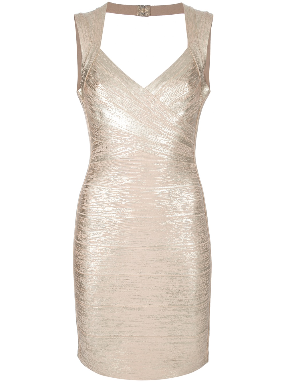 Hervé léger Body Con Dress in Metallic | Lyst