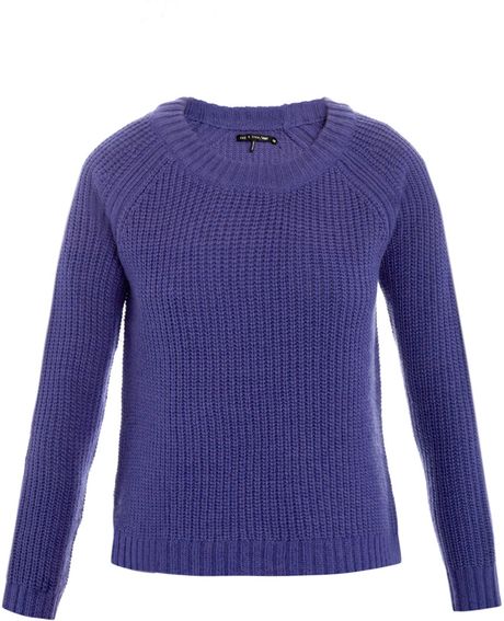 Rag & Bone Side Slit Sweater in Blue (cobalt) | Lyst