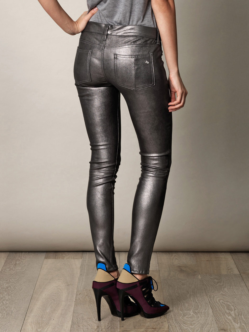 rag and bone metallic jeans