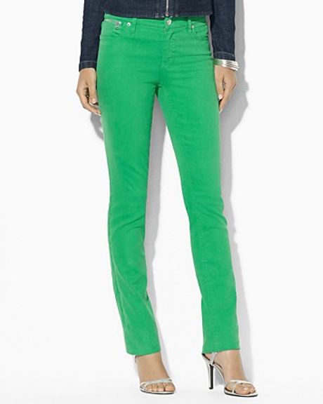 Ralph Lauren Lauren Slimming Modern Straight Jeans in Green (cricket ...