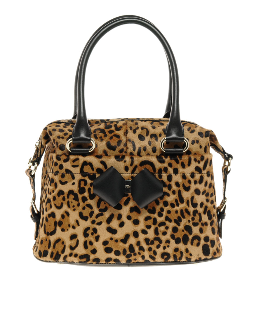 Ted Baker Leopard Print Ponyskin Bowling Bag in Brown Lyst