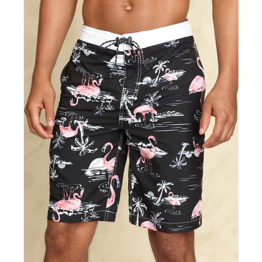 Tommy Hilfiger Flamingo Boardshorts in Black for Men | Lyst