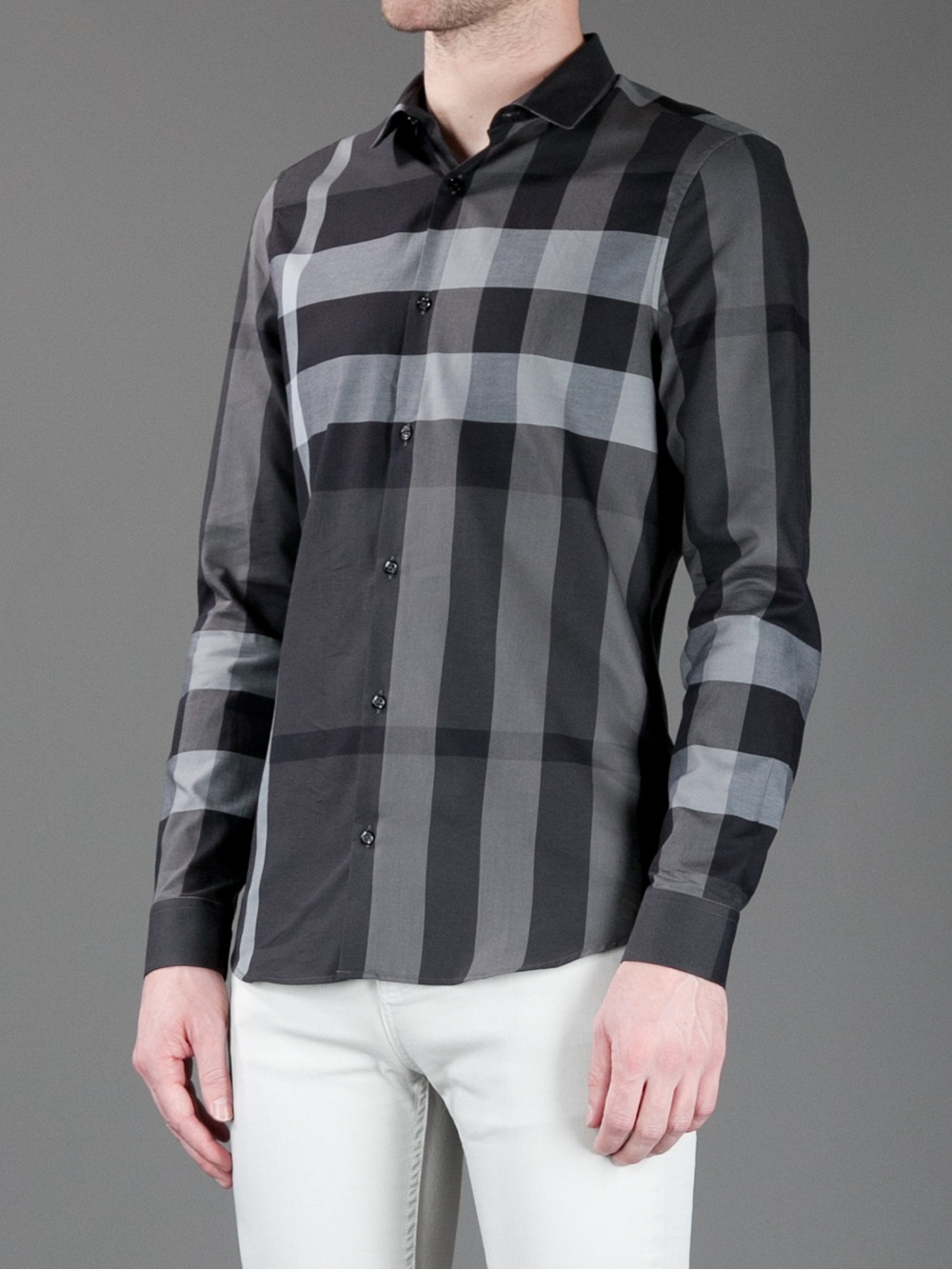 Burberry Pembury Check Shirt in Grey (Grey) for Men - Lyst