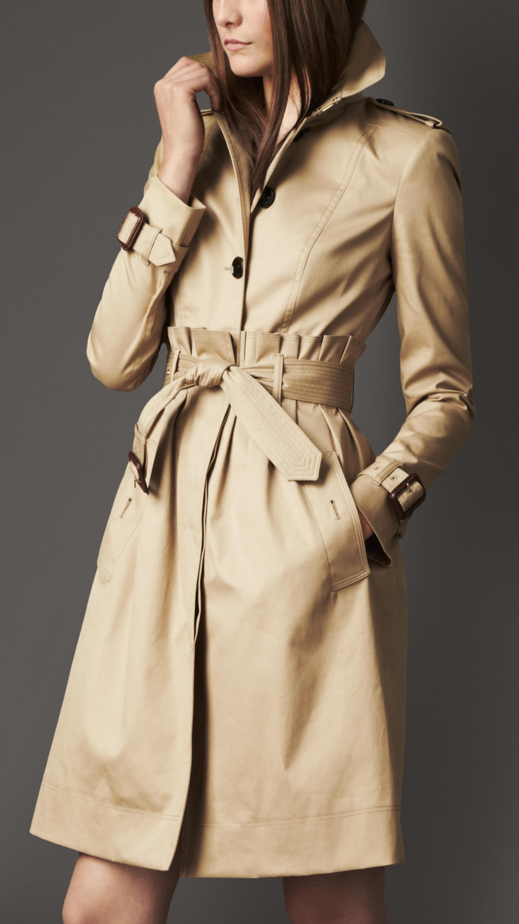 Burberry Tuck Waist Trench Coat in Honey (Natural) - Lyst