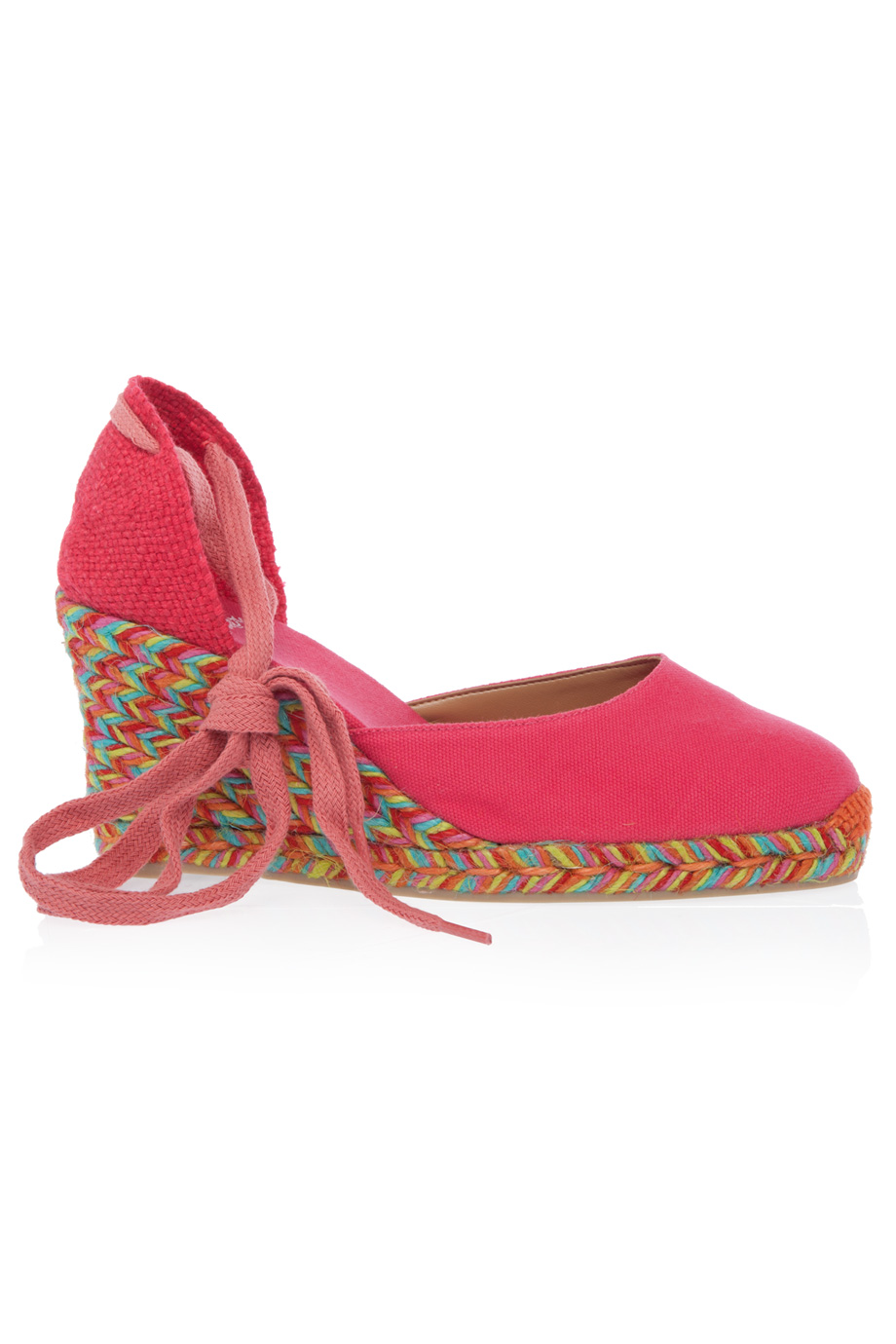 Lyst - Castaner Carina Ankle Tie Wedge Espadrilles in Pink