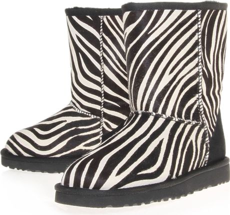 Ugg Classic Short Zebra Print Sheepskin Boots in Multicolor (white) | Lyst