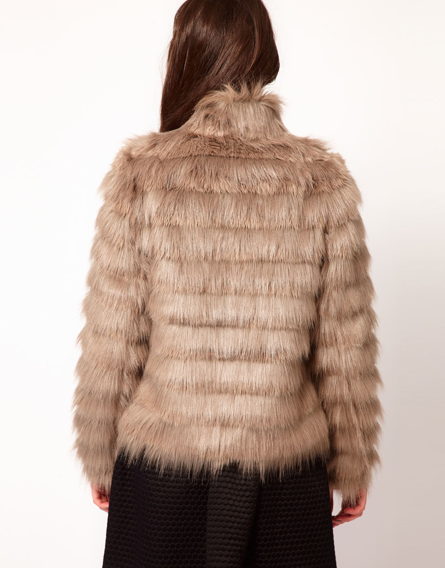Lyst Whistles Natalia Faux Fur Coat in Brown