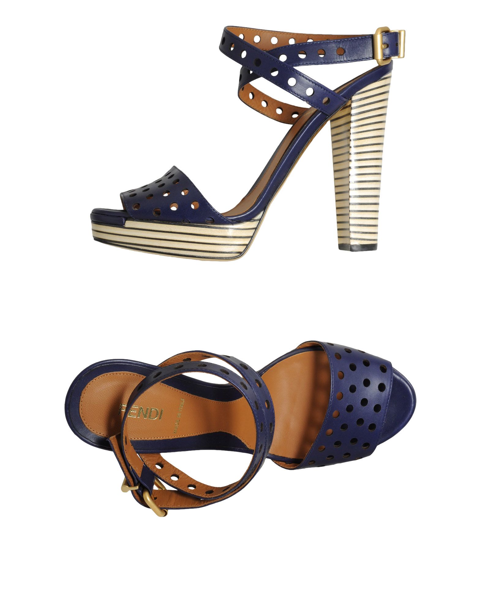 Fendi Platform Sandals in Blue | Lyst