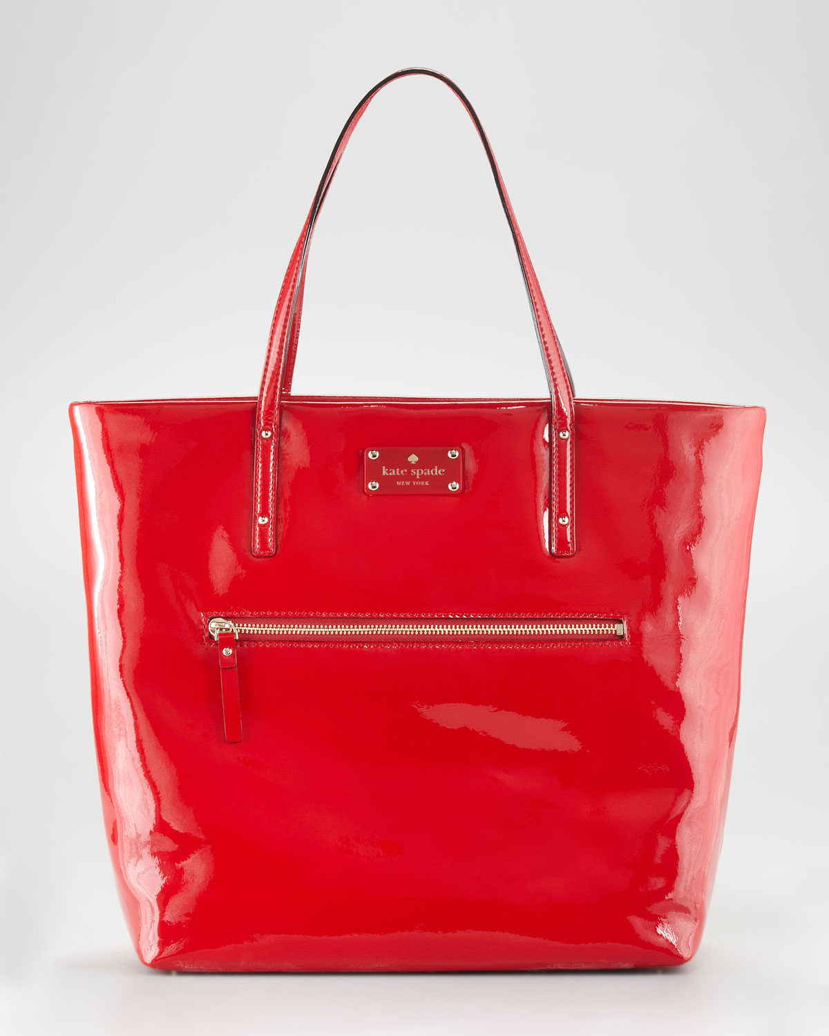 kate spade red patent leather tote