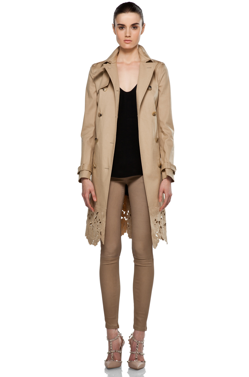 Valentino Ruffle Trimmed Silktwill Jacket in Gold (champagne) | Lyst