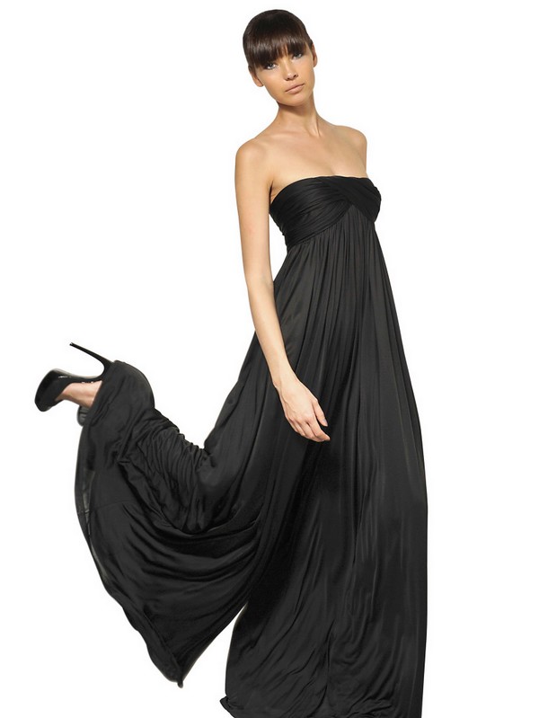 Alexander mcqueen Draped Viscose Jersey Jumpsuit in Black Lyst