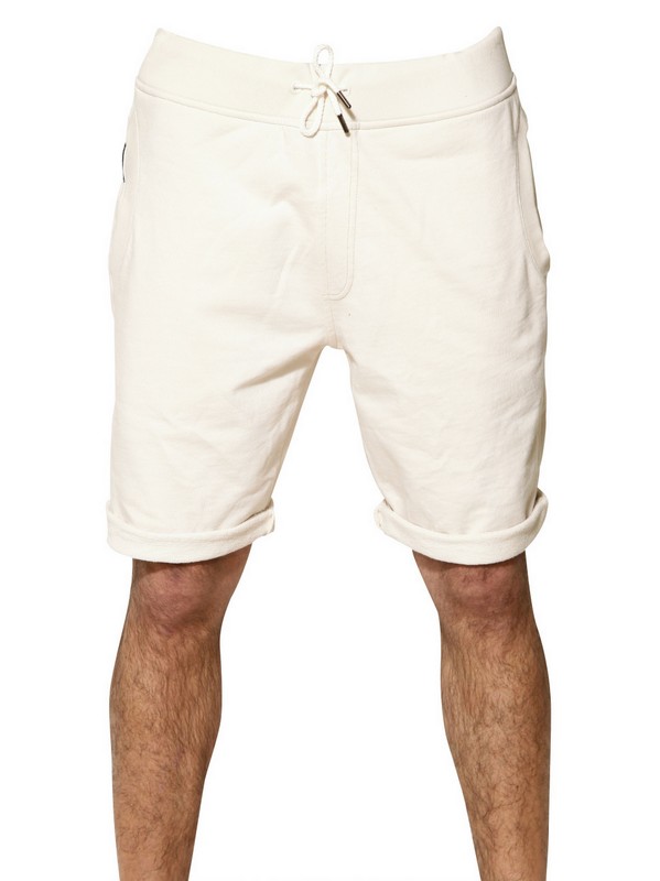 Lyst - Armani Jeans Organic Jersey Fleece Jogging Shorts in White for Men