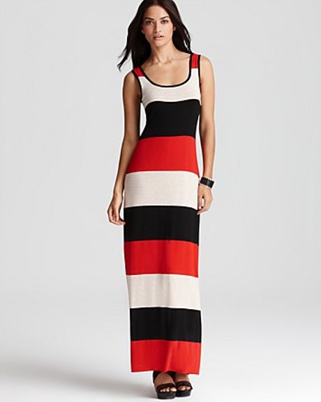 Bailey 44 Thick Stripe Maxi Dress in White (red) | Lyst