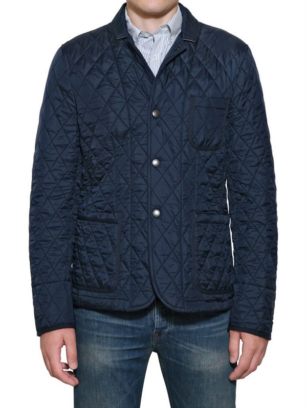 Burberry Brit Quilted Nylon Jacket in Navy (Blue) for Men - Lyst