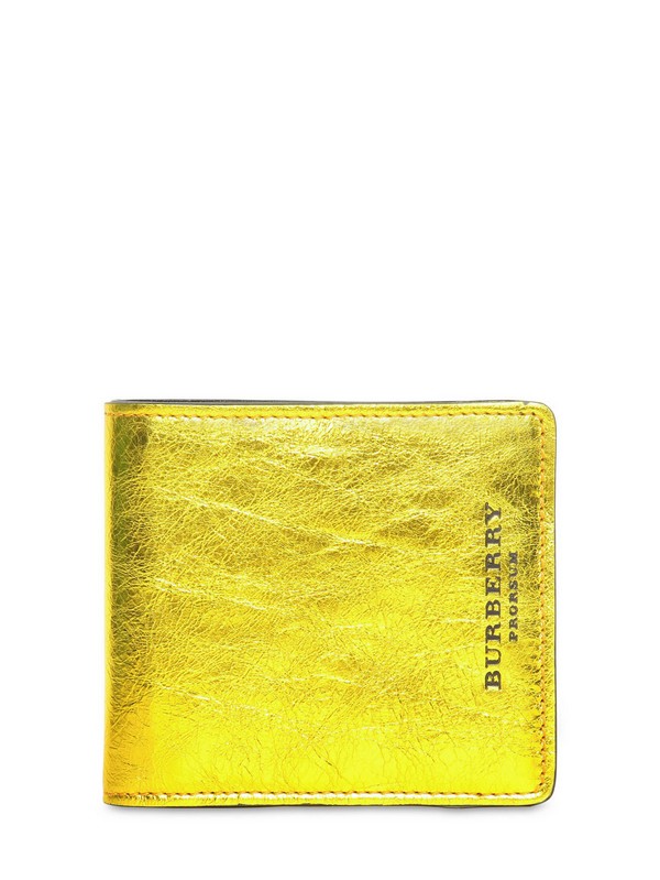Burberry Prorsum Soft Grainy Metallic Leather Wallet in Yellow for Men