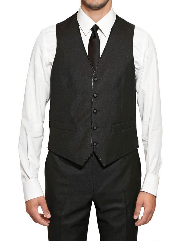 Corneliani Swarovski Techno Wool Tuxedo Suit in Black for Men - Lyst