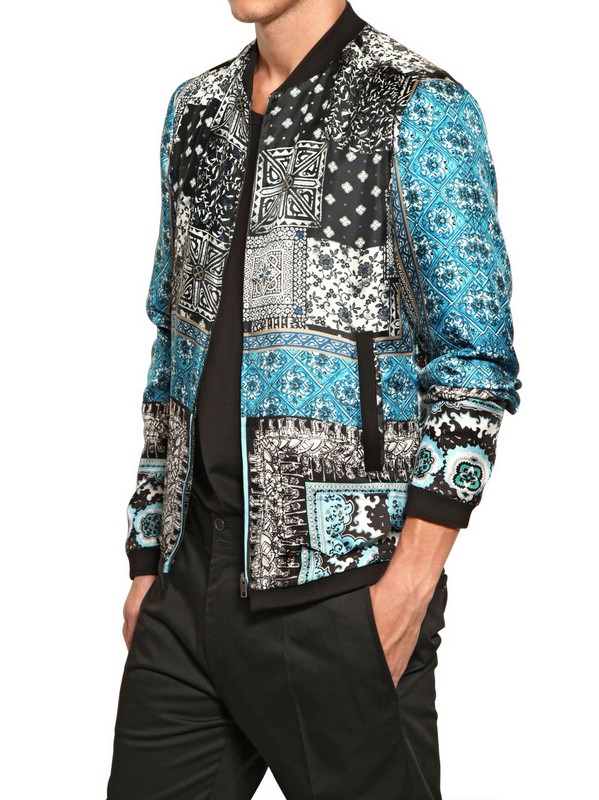 mens silk bomber jacket