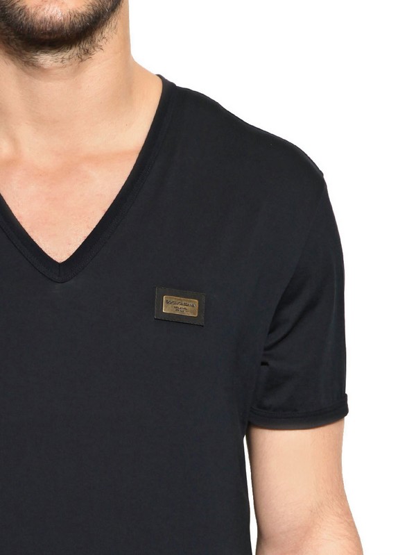 Dolce & Gabbana V Neck Tshirt in Navy (Black) for Men - Lyst