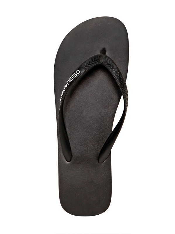 black rubber flip flops