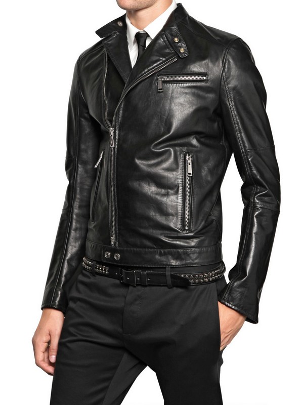 DSquared² Chiodo Leather Jacket in Black for Men - Lyst