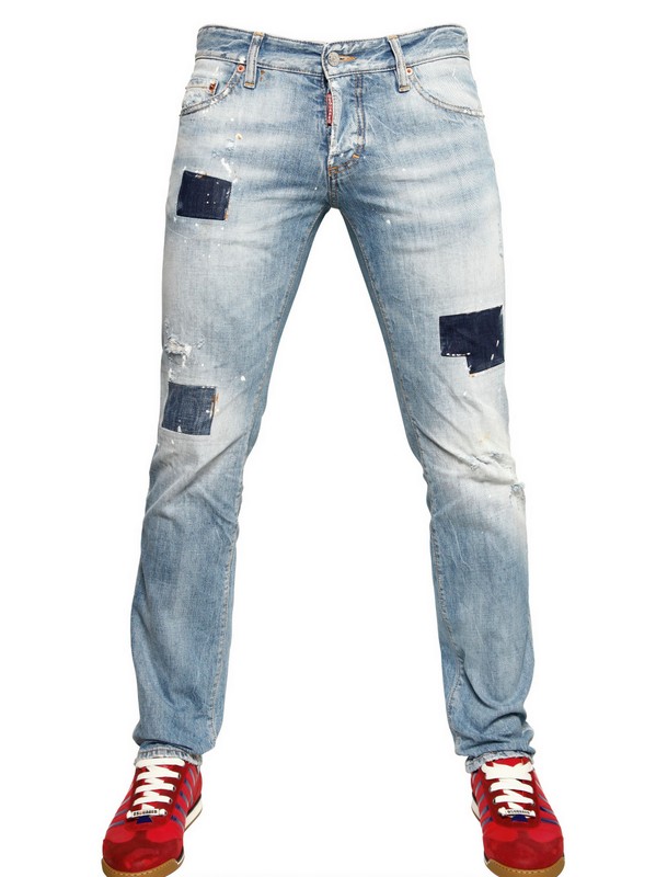 DSquared² 19cm Denim Patch Slim Fit Jeans in Blue for Men - Lyst