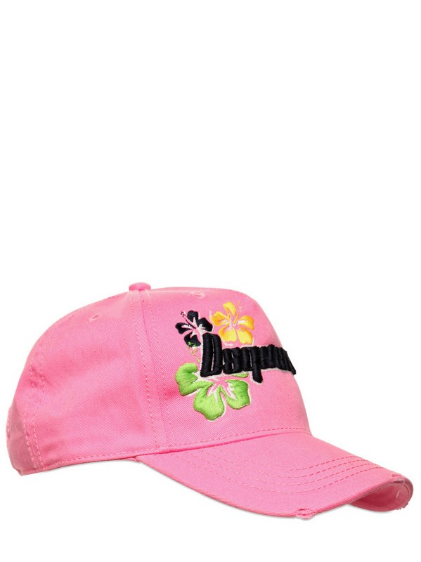 DSquared² Dsquared Logo Gabardine Cotton Hat in Pink for Men | Lyst