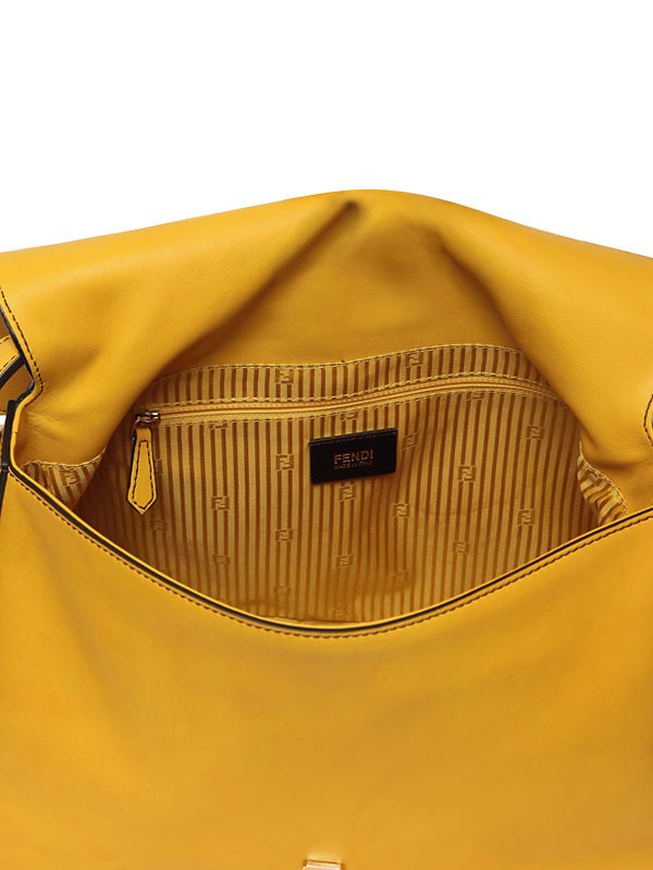 Fendi Big Mamma Leather Shoulder Bag in Yellow - Lyst