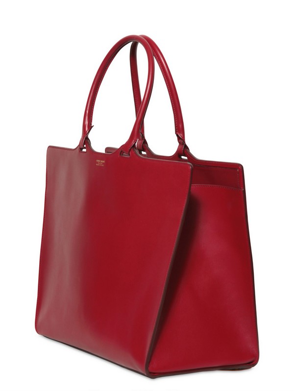 Giorgio Armani Leather Tote Bag in Red - Lyst