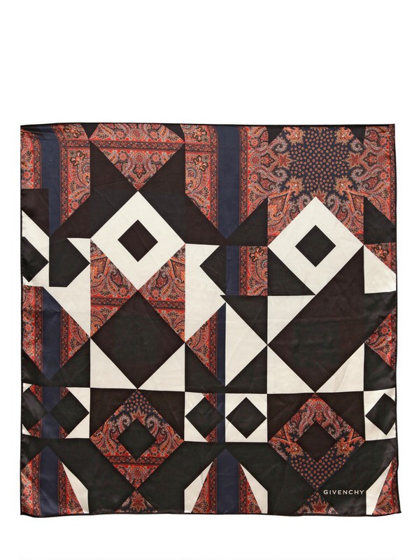 Givenchy Patchwork Print Light Silk Satin Scarf in Black for Men Lyst